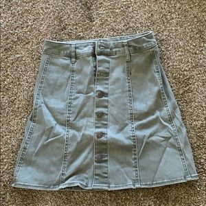 High waisted button down skirt